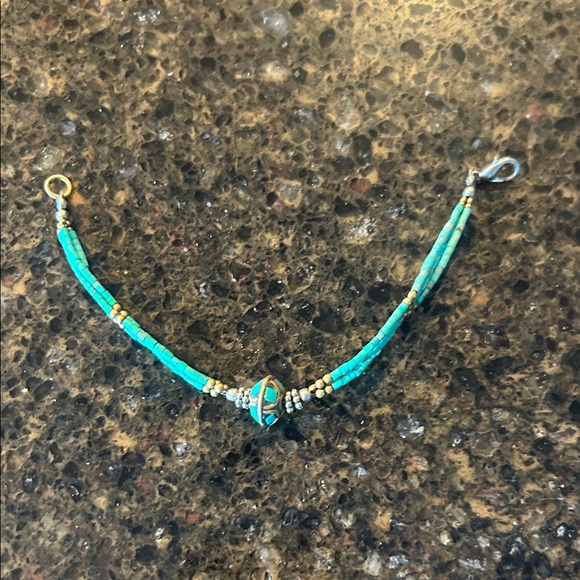 Jewelry - Turquoise and Gold Beaded Bracelet made in Nepal ❤️